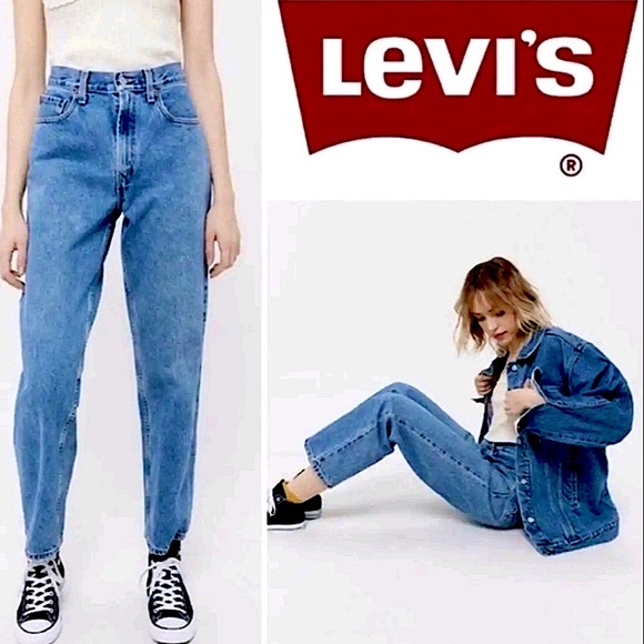 LEVI’S Vintage Jeans Retro USA MADE Cotton High Rise Tapered Blue Denim Size 14 - Picture 1 of 16